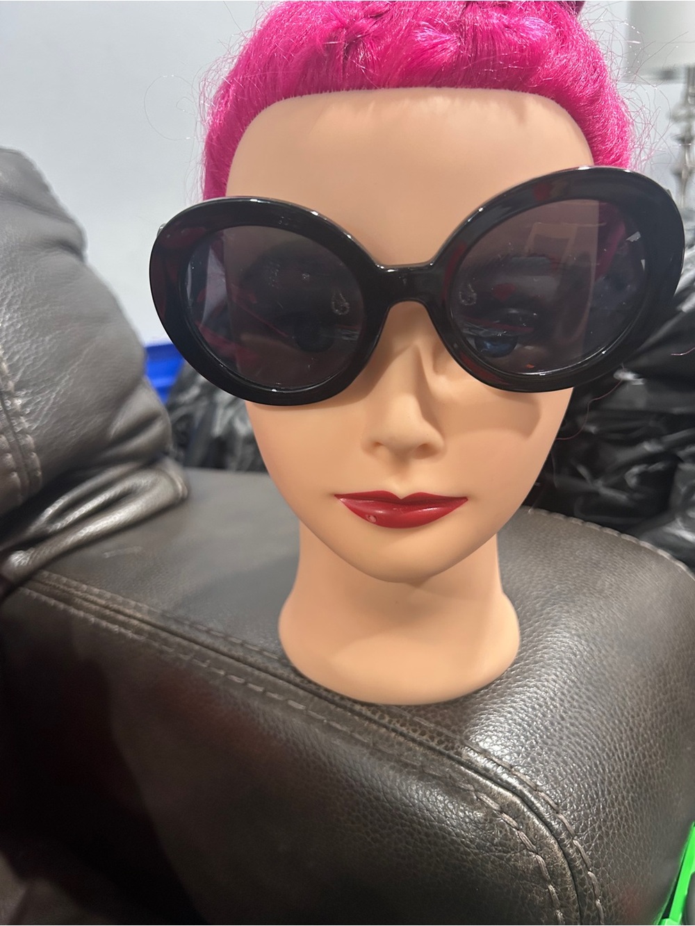 Classic Oversized Black Round Sunglasses - Women Accessories